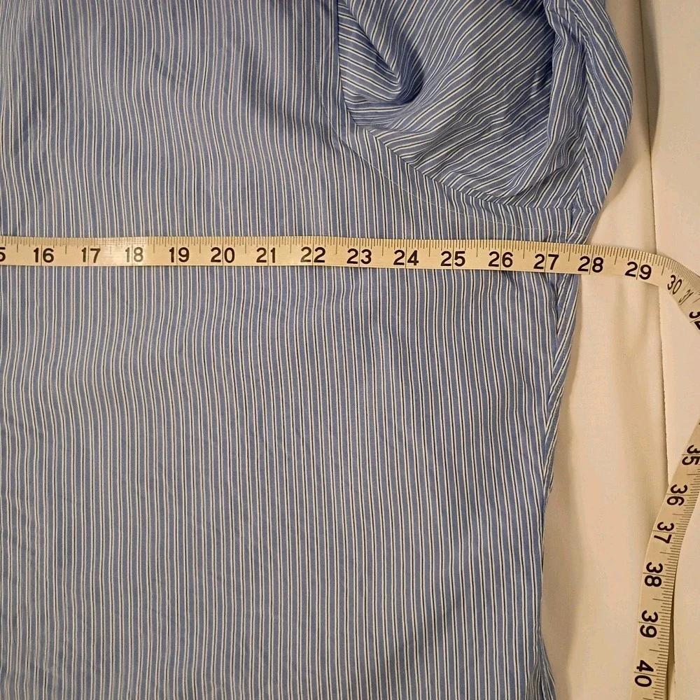 Polo Ralph Lauren Regent Dress Shirt Mens 17.5 36 Blue‎ Striped French Cuff